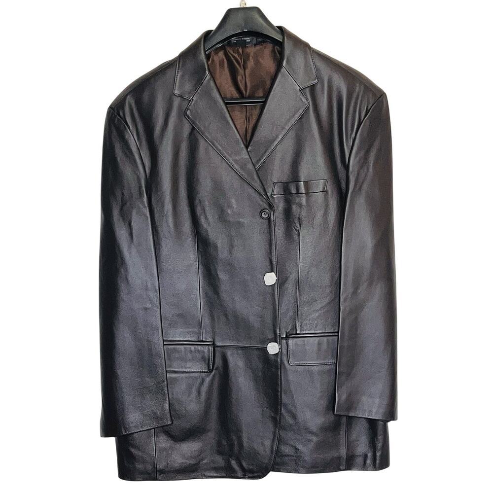 Stafford Blazer Jacket Size XL Brown Leather Lined Single Breasted 3-Button NWT